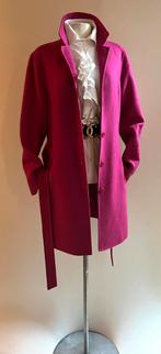Madeleine Pauw 42 wollen mantel fuchsia roze, Maat 42/44 (L), Roze, Zo goed als nieuw, Verzenden