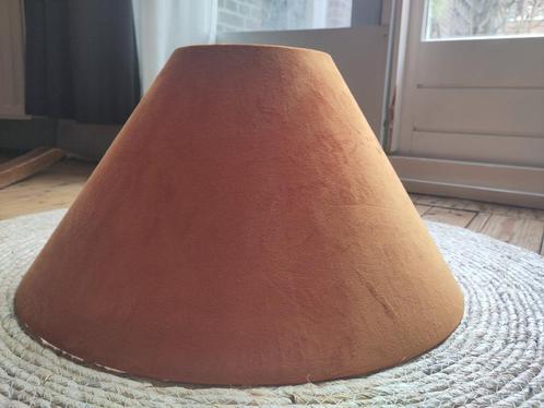 Lampenkap groot velours Oranje, Huis en Inrichting, Lampen | Lampenkappen, Zo goed als nieuw, 50 cm of meer, Rond, Overige kleuren