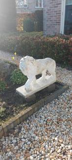 2 leeuwen tuinbeelden, Tuin en Terras, Tuinbeelden, Ophalen, Gebruikt, Beton, Dierenbeeld