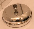Vintage verzilverde schaal met deksel/ botervloot, Zilver, Overige landen, Losse munt, Overige waardes