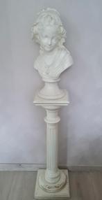 Landelijke Franse buste op houten sokkel, Ophalen, Gebruikt