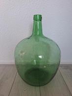 Vintage groen glazen gistfles wijnfles Viresa uit Italië, Huis en Inrichting, Woonaccessoires | Vazen, Minder dan 50 cm, Groen