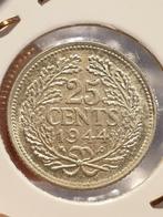 25 cent 1944 Eikel P, nr.3, zilver (08), Postzegels en Munten, Munten | Nederland, Zilver, Ophalen of Verzenden, 25 cent