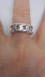 Zilveren My Thai unisex ring maat 18,75 nr.1185, 18 tot 19, Verzenden, Zo goed als nieuw, Dame of Heer