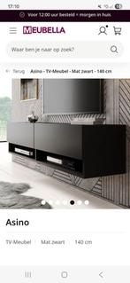 Nieuwe mat zwarte TV meubel - Meubella, Huis en Inrichting, Kasten | Televisiemeubels, Ophalen, Overige materialen, 100 tot 150 cm