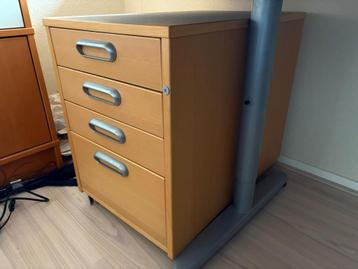 Bureau met losse ladenkast en kast - afbeelding 5