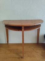 Halfronde houten sidetable in goede staat, Huis en Inrichting, Tafels | Sidetables, Ophalen, Gebruikt, 25 tot 50 cm, Overige vormen