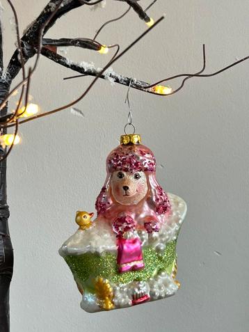 Vintage kerstbal poedel ornament beschikbaar voor biedingen