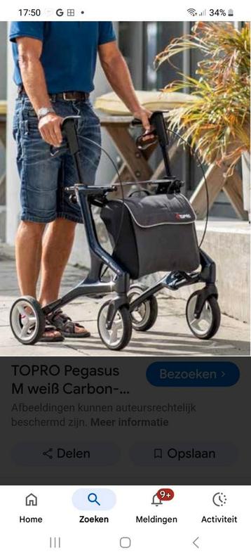 Topro  pegasus nieuw + bon carbon  rollator  beschikbaar voor biedingen