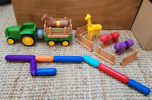Smartmax; tractor met paard, giraf, neushoorn, nijlpaard enz, Kinderen en Baby's, Speelgoed | Bouwstenen, Gebruikt, Overige merken