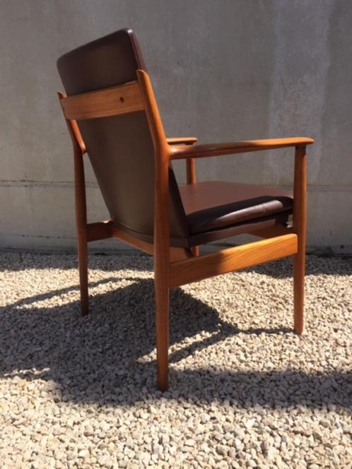 2 vintage stoelen Arne Vodder, Huis en Inrichting, Stoelen, Gebruikt, Twee, Hout, Leer, Bruin, Ophalen