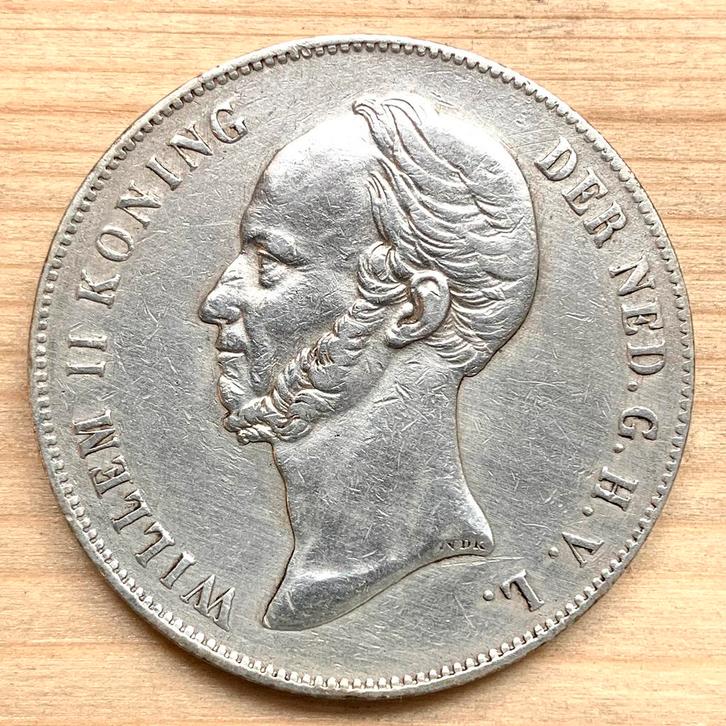 Nederland 2-1/2 gulden 1849 Willem II Rijksdaalder zilver, Postzegels en Munten, Munten | Nederland, Zilver, Ophalen of Verzenden