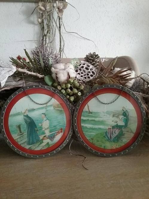 ANTIEKE RAAM SCHILDJES .. WAND HANGERS ..( zee TAFREEL)., Antiek en Kunst, Antiek | Woonaccessoires, Ophalen of Verzenden