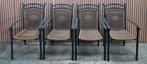 47 x terrasstoelen metaal wicker horeca cafe stoelen bistro, Zwart, Ophalen of Verzenden, Zo goed als nieuw, Metaal