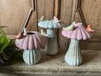 NIEUW set van 3 mushroom vazen met lieve vogeltjes, Huis en Inrichting, Woonaccessoires | Vazen, Ophalen, Nieuw