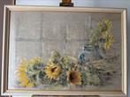 Zonnebloem Maria de Ruiter de Witt, 108 x 78, pastel op doek, Ophalen