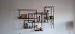 Te koop zwart metalen wandrek met houten plankjes, Huis en Inrichting, Woonaccessoires | Wandplanken en Boekenplanken, Ophalen