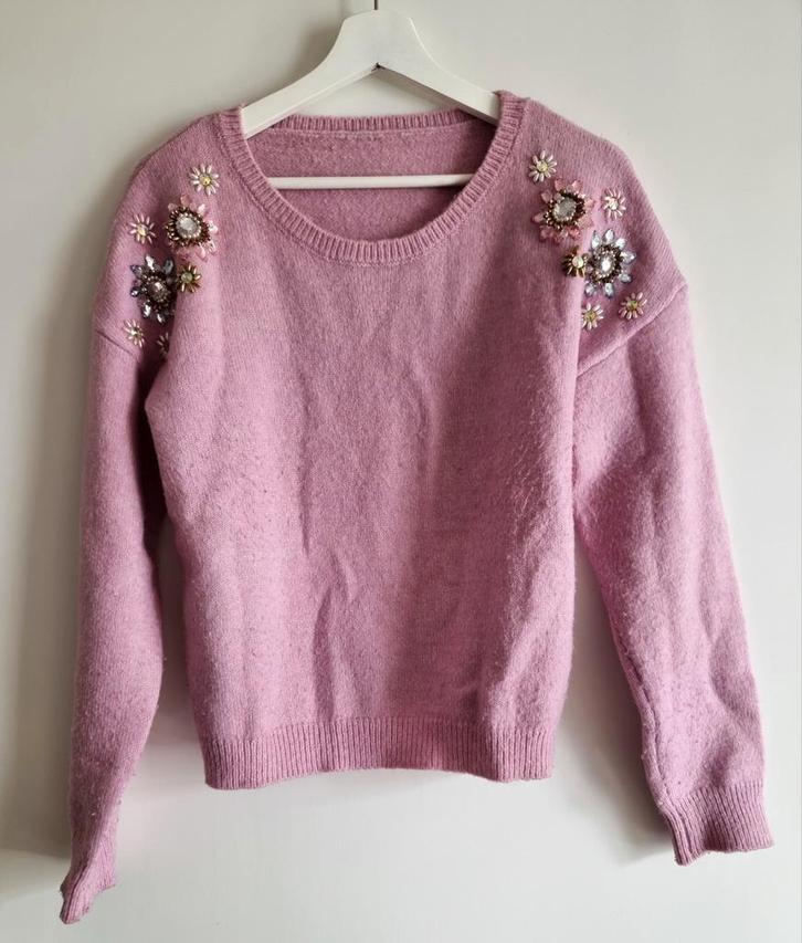 Mooie roze wollen trui Silvian Heach maat S/M, Kleding | Dames, Truien en Vesten, Zo goed als nieuw, Maat 38/40 (M), Roze, Ophalen of Verzenden