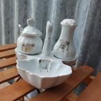 antieke Franse cruetset, ook het lepeltje is nog aanwezig!, Ophalen of Verzenden