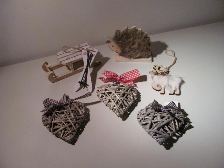Houten herfst + kerst setje / decoratie / ornamenten, Diversen, Kerst, Zo goed als nieuw, Ophalen of Verzenden