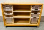 Vintage schoolkast kieskast knutselkast Schilte kast school, Ophalen, Gebruikt, 100 tot 150 cm, 5 laden of meer
