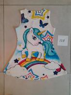 Vrolijk jurkje met regenboog en eenhoorn. Maat 128., Ophalen of Verzenden, Gebruikt, Meisje, Jurk of Rok