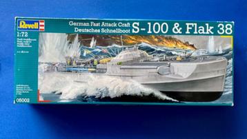 Revell	5002	Schnellboot S-100 & Flak 38	1/72 beschikbaar voor biedingen