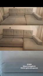 Stijlvolle grijs/blauwe hoekbank met slaapfunctie, Huis en Inrichting, Banken | Bankstellen, Ophalen, 250 tot 300 cm, Gebruikt