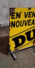Antiek emaille reclamebord van Dunlop inclusief standaard., Reclamebord, Gebruikt, ., Ophalen of Verzenden