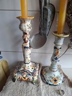 Antieke handgeschilderde Portugese kandelaars, Antiek en Kunst, Antiek | Kandelaars, Ophalen of Verzenden