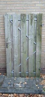 Tuinpoort op rvs frame, geimpregneerd grenen, Tuin en Terras, Ophalen, 100 tot 150 cm, Zo goed als nieuw, Draaipoort