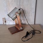 Stoer landelijk lampje hout/metaal hoogte 30cm *Etage3*, ., Ophalen of Verzenden, Zo goed als nieuw, .