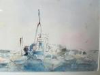 Aquarel Joan Vismans zee en havengezicht, Ophalen