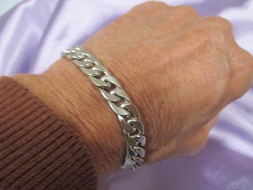Cool masculine Cuban bracelet, Sieraden, Tassen en Uiterlijk, Armbanden, Nieuw, Staal, Zilver, Verzenden