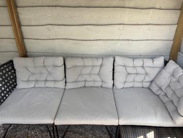 Ikea Kuddarna tuinkussens 3 zitkussens/4 rugkussens grijs beschikbaar voor biedingen