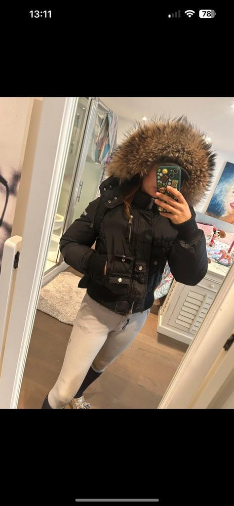 Dsquared winterjas bomber model, Kleding | Dames, Jassen | Winter, Zo goed als nieuw, Maat 34 (XS) of kleiner, Zwart, Ophalen of Verzenden