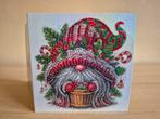 A17- daimond painting kaart- gnome met kerstmuts (2), Ophalen of Verzenden, Nieuw, Kerst