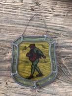 De zaaier glas in lood antiek 21 x 25 cm, Antiek en Kunst, Ophalen of Verzenden
