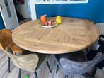 Ronde Eettafel 150cm + 6 Stoelen, Ophalen, Gebruikt, 100 tot 150 cm, Vijf personen of meer