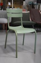 Hippe aluminium tuinstoelen pastelgroen terrasstoel terras