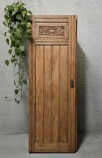 Antieke eiken Art Deco eendeurskast vintage garderobekast, Antiek en Kunst, Curiosa en Brocante, Ophalen of Verzenden