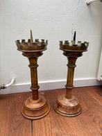 Mooie stoere oude kandelaars, Ophalen of Verzenden, Koper of Brons