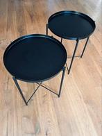 Twee Ikea Gladom bijzettafeltjes, Minder dan 55 cm, Gebruikt, Metaal of Aluminium, Rond