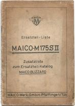 Maico 175 S II Zusatzliste onderdelenlijst (7203mz) motor, Ophalen of Verzenden, Overige merken