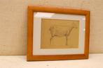 Prent /Tekening van een schaap 45940, Ophalen of Verzenden, Ongelopen, Hond of Kat