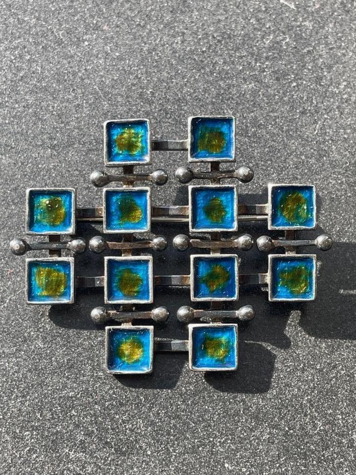 Vintage | Marianne Berg | broche | David Anderson, Sieraden, Tassen en Uiterlijk, Broches, Gebruikt, Zilver, Zilver, 4 tot 7 cm