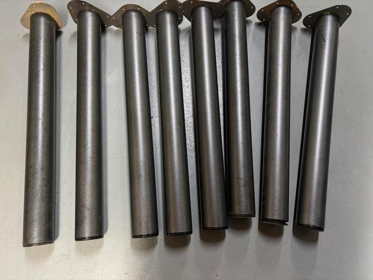 8 Stalen Meubelpoten Zwart Hamerslag - 72cm, Huis en Inrichting, Tafelonderdelen, Nieuw, Tafelpoot, 50 tot 100 cm, Rond, Metaal