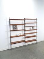 Mid Century Olof Pira Zweden teak modulair LP wandsysteem, Met plank(en), Gebruikt, 200 cm of meer, Ophalen of Verzenden