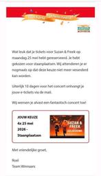 Concert Suzan en freek, Tickets en Kaartjes, Twee personen, Mei