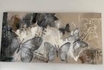 Mooi canvas schilderij met vlinders 60x120, Huis en Inrichting, Woonaccessoires | Schilderijen, Tekeningen en Foto's, Schilderij